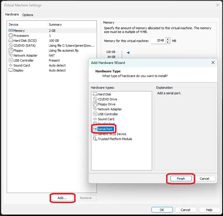 Vmware Add Serial Port