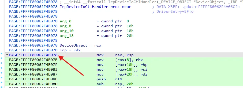 Device IOCTL handler