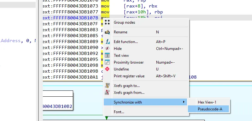 Syncronize IDA views