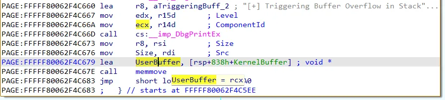 User buffer