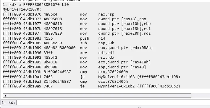 WinDbg DevControl