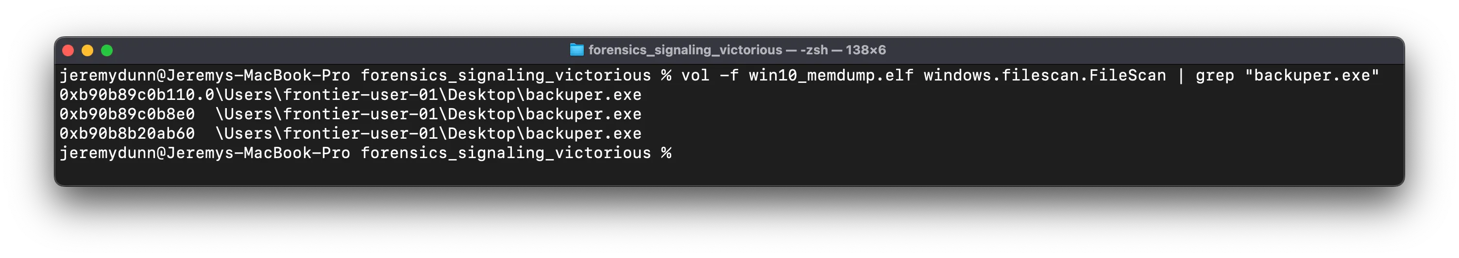 Volatility file scan
