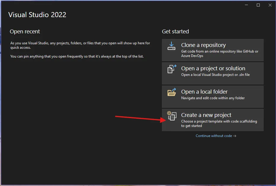 New visual studio project