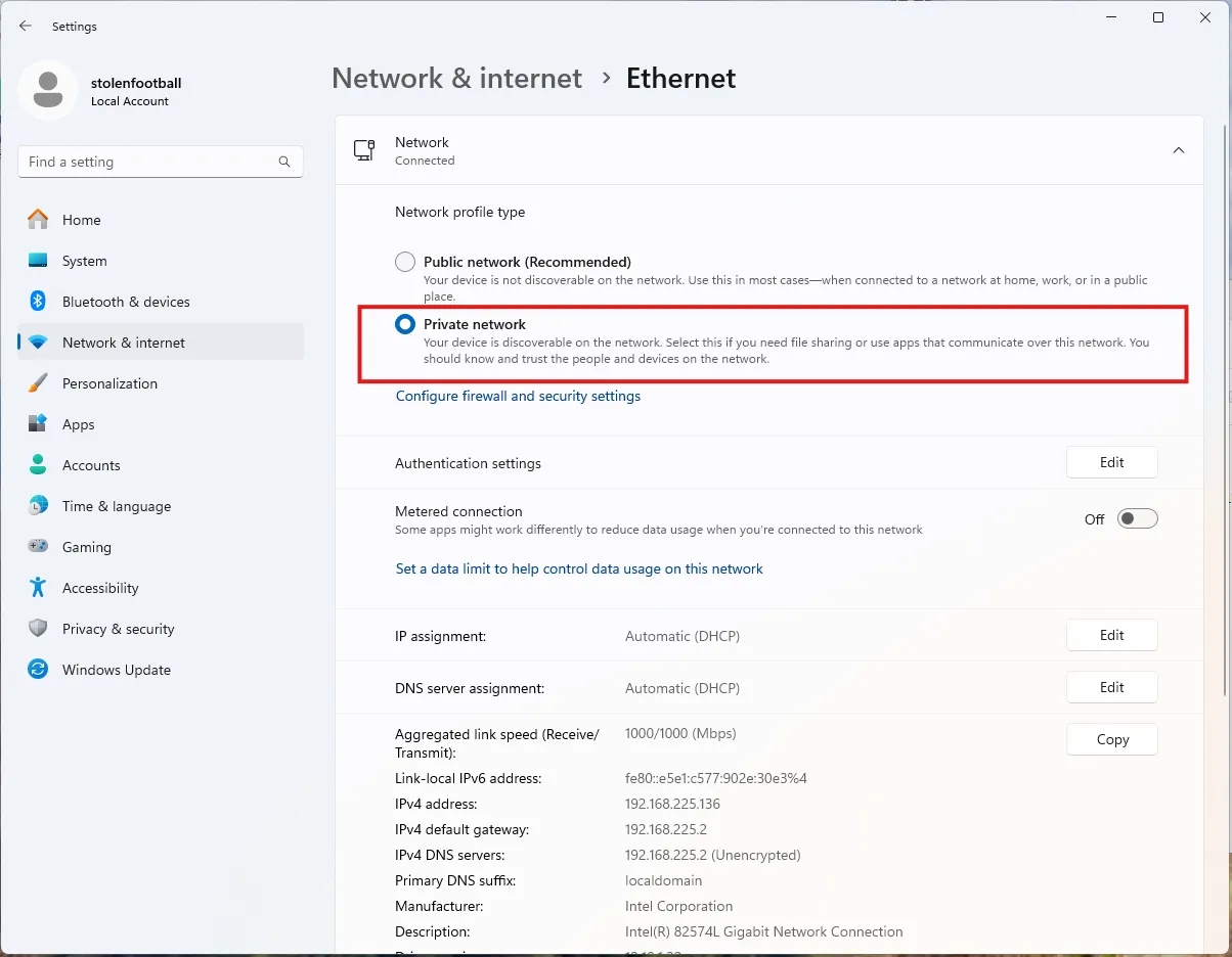 Private network